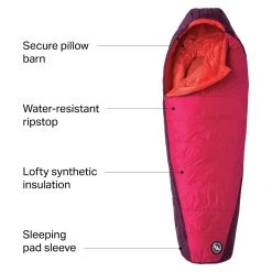 Deals ✨ Big Agnes Synthetic Sleeping Bags Sunbeam Sleeping Bag: 30F Synthetic Women's 💯 -Deals Sleeping Store RED D2 1