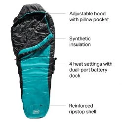 Budget ❤️ Coleman Synthetic Sleeping Bags OneSource Heated Sleeping Bag 🔥 -Deals Sleeping Store WALCARSEA D3